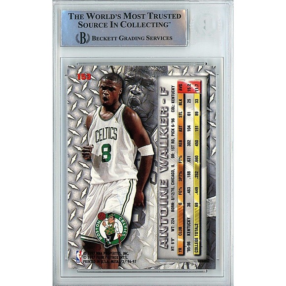 Antoine Walker Autograph Card Boston Celtics Beckett '96 Fleer Metal Beckett - Picture 2 of 4